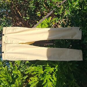 UNIQLO Men's Cream/Pale Yellow Cotton/Spandex Casual Dress Pant - Size 36x34